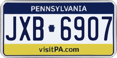 PA license plate JXB6907