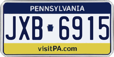 PA license plate JXB6915