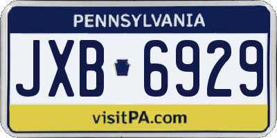 PA license plate JXB6929