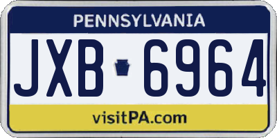 PA license plate JXB6964
