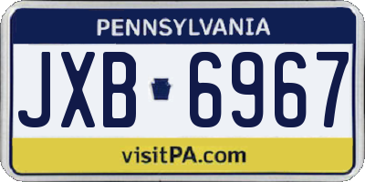 PA license plate JXB6967