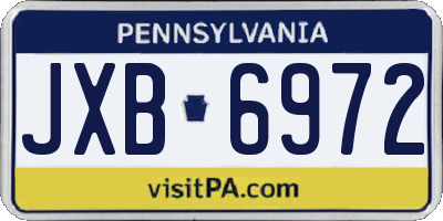PA license plate JXB6972