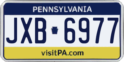 PA license plate JXB6977