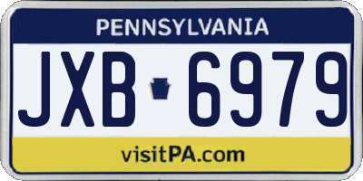 PA license plate JXB6979
