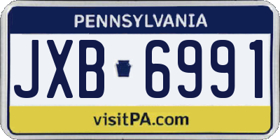 PA license plate JXB6991