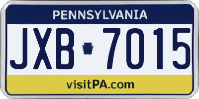 PA license plate JXB7015
