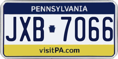 PA license plate JXB7066
