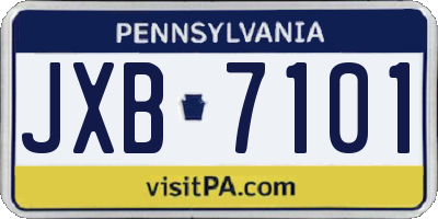 PA license plate JXB7101