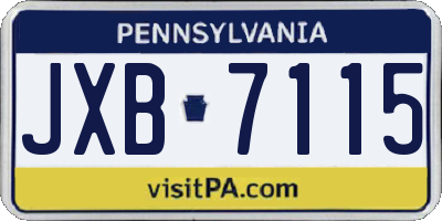 PA license plate JXB7115