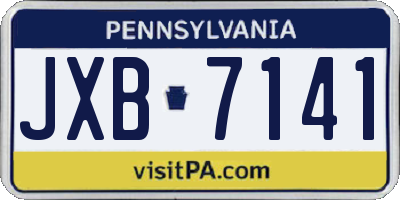 PA license plate JXB7141