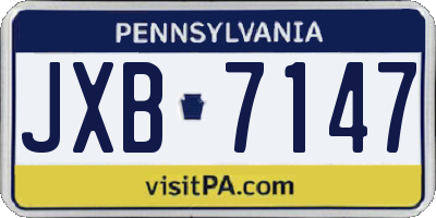 PA license plate JXB7147