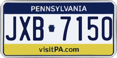 PA license plate JXB7150