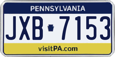 PA license plate JXB7153