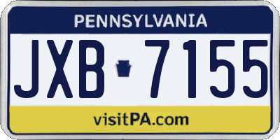 PA license plate JXB7155