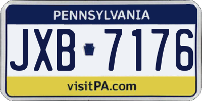 PA license plate JXB7176