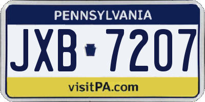PA license plate JXB7207