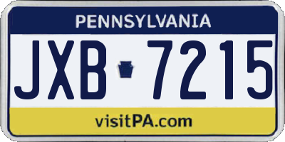 PA license plate JXB7215