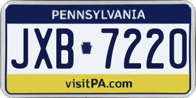 PA license plate JXB7220