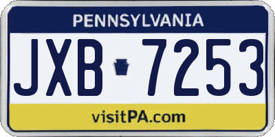 PA license plate JXB7253