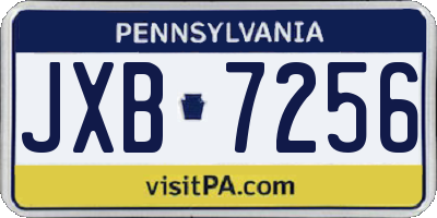 PA license plate JXB7256