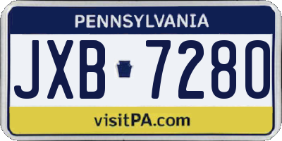 PA license plate JXB7280