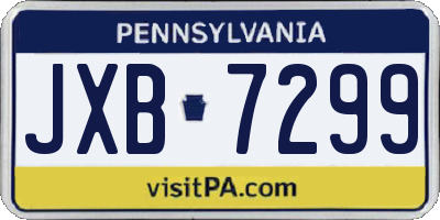 PA license plate JXB7299
