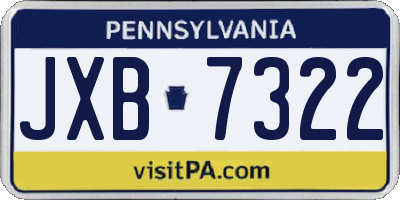 PA license plate JXB7322