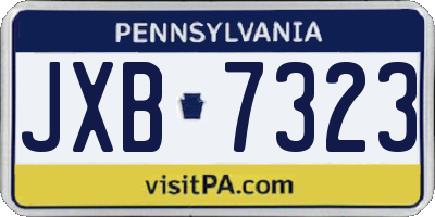 PA license plate JXB7323