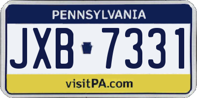 PA license plate JXB7331