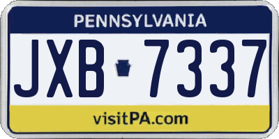 PA license plate JXB7337