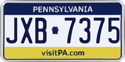 PA license plate JXB7375
