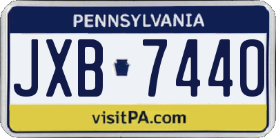 PA license plate JXB7440