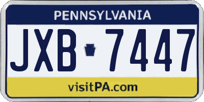 PA license plate JXB7447