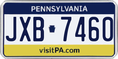 PA license plate JXB7460