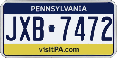 PA license plate JXB7472