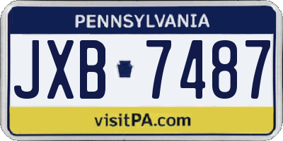 PA license plate JXB7487