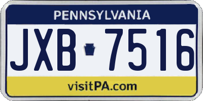 PA license plate JXB7516