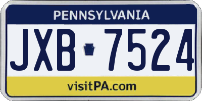 PA license plate JXB7524