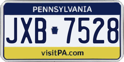 PA license plate JXB7528