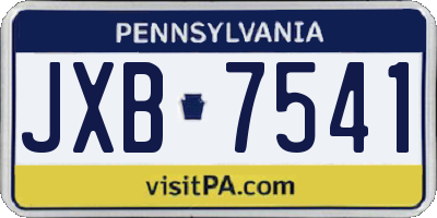 PA license plate JXB7541