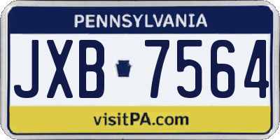 PA license plate JXB7564