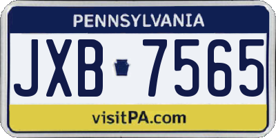 PA license plate JXB7565