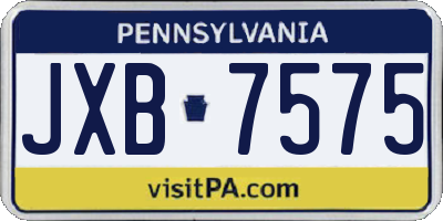 PA license plate JXB7575