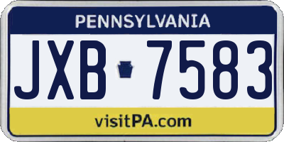 PA license plate JXB7583