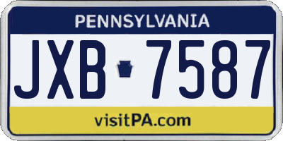 PA license plate JXB7587