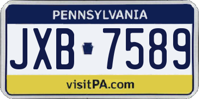 PA license plate JXB7589
