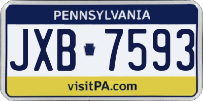 PA license plate JXB7593