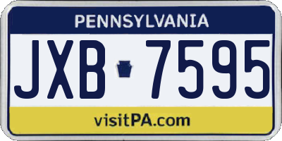 PA license plate JXB7595