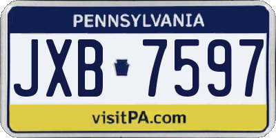 PA license plate JXB7597