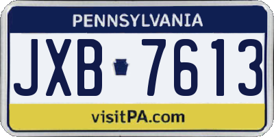 PA license plate JXB7613